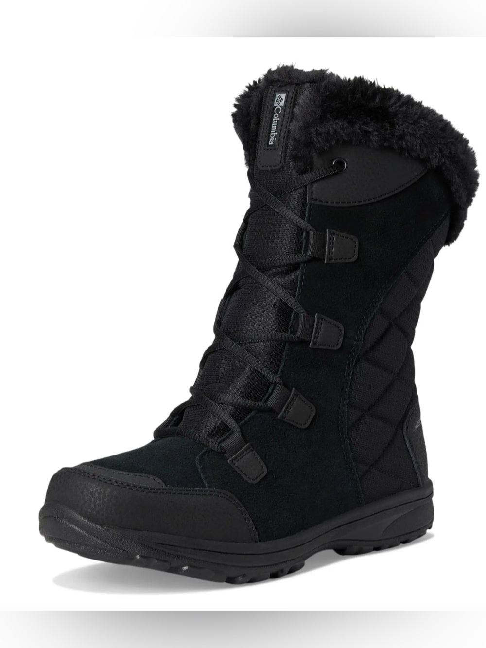 Columbia Women's Black Winter Lace-Up Fur-Trim Boots - Picture 5 of 16